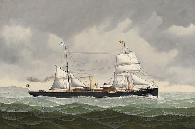 John Henry Mohrmann The Belgian steamer Amelie bound for Spain oil painting image